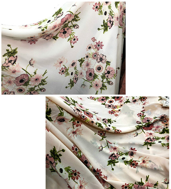 Miękka czarna tiulowa tkanina z printem kwiatowym na sukienki, koszule (żółta, biała, 150cm szerokości) - Wianko - 28