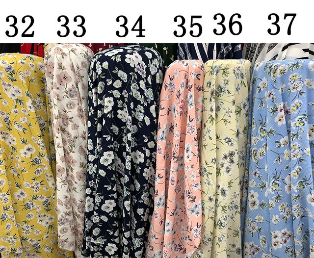 Miękka czarna tiulowa tkanina z printem kwiatowym na sukienki, koszule (żółta, biała, 150cm szerokości) - Wianko - 30
