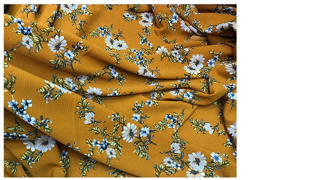 Miękka czarna tiulowa tkanina z printem kwiatowym na sukienki, koszule (żółta, biała, 150cm szerokości) - Wianko - 20