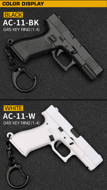 Brelok Mini pistolet kształt plastikowy Model 1:4 z ruchomą dźwignią i magazynem - Wianko - 9