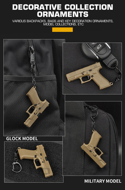 Brelok Mini pistolet kształt plastikowy Model 1:4 z ruchomą dźwignią i magazynem - Wianko - 8