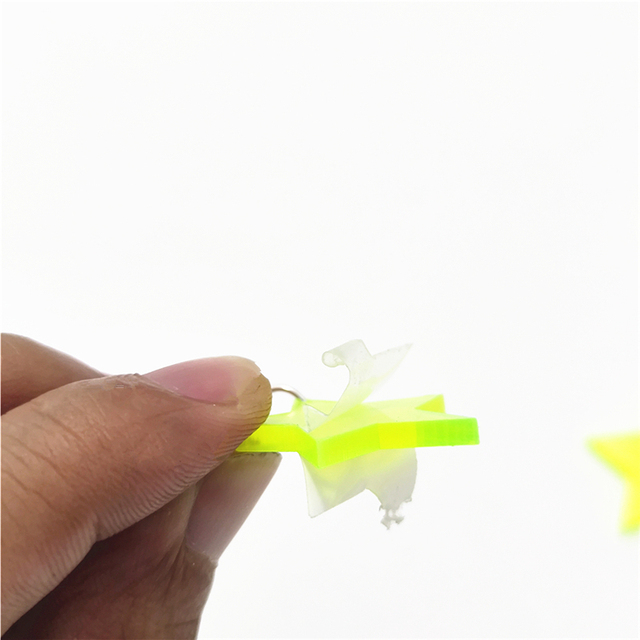 Kolczyki wiszące Neon Star z jasnozielonym akrylem, długość 11 cm - Wianko - 6