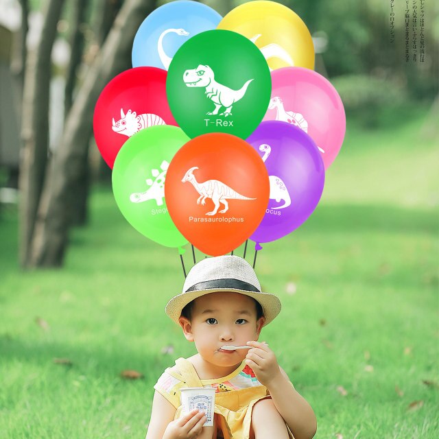 Dekoracja urodzinowa 12-calowych balonów dinozaurów dla chłopca - świat dżungli - Wianko - 3
