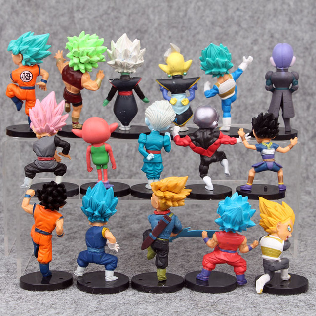16 sztuk zestaw 8cm figurki akcji z Anime Dragon Ball Z - Son Goku, Super Saiya Piccolo - wersja Kawaii PVC Model - Wianko - 2