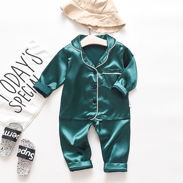 Zestaw dwojednorodnych piżam dla niemowląt chłopców - bluzka z długim rękawem i spodnie piżamy - Wianko - 2