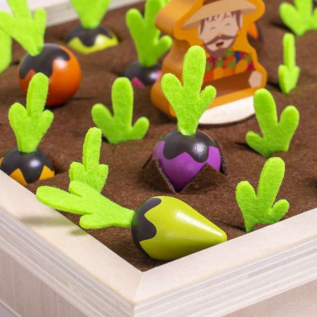 Drewniane marchewki - zabawki gry pamięciowej i sortowania dla dzieci - Wianko - 9