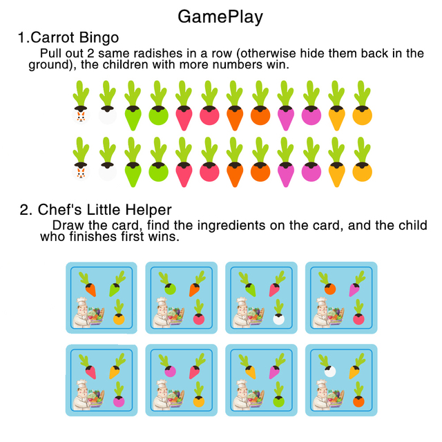 Drewniane marchewki - zabawki gry pamięciowej i sortowania dla dzieci - Wianko - 3