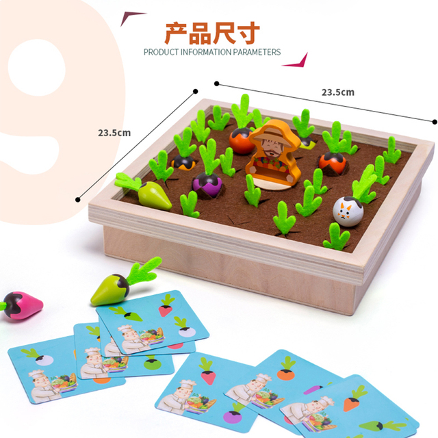 Drewniane marchewki - zabawki gry pamięciowej i sortowania dla dzieci - Wianko - 1