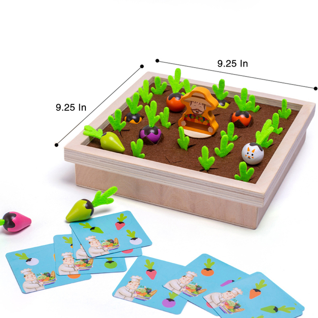 Drewniane marchewki - zabawki gry pamięciowej i sortowania dla dzieci - Wianko - 4