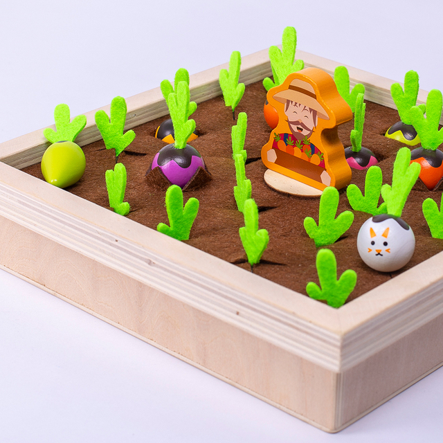 Drewniane marchewki - zabawki gry pamięciowej i sortowania dla dzieci - Wianko - 11