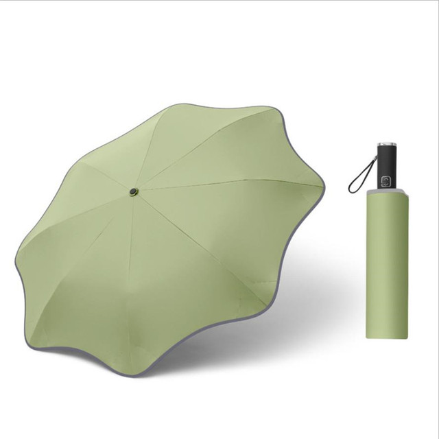 Kreatywny parasol kwiatowy - automatyczny, składany, palony, winylowy, 3-składany, 8k mode fashion travel - Wianko - 2