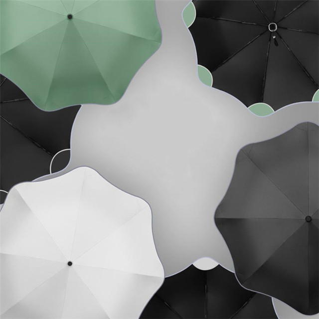 Kreatywny parasol kwiatowy - automatyczny, składany, palony, winylowy, 3-składany, 8k mode fashion travel - Wianko - 1