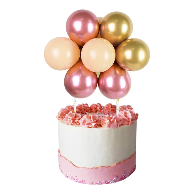Ozdoba tortu - 10 sztuk metalowych balonów w kształcie chmurki z konfetti na urodzinowy tort weselny - Wianko - 11