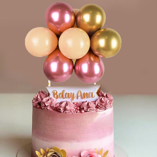 Ozdoba tortu - 10 sztuk metalowych balonów w kształcie chmurki z konfetti na urodzinowy tort weselny - Wianko - 2