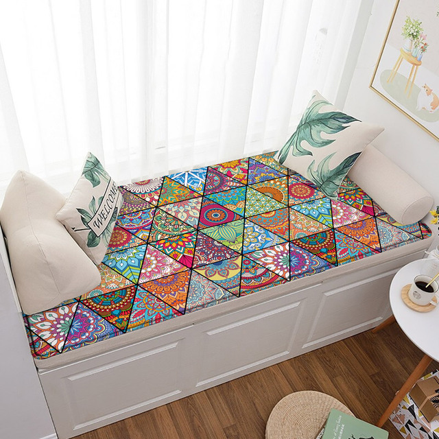 Dywan mata Mandala Style z kolorowym kwiatowym wzorem - antypoślizgowa dekoracja podłogowa do salonu, łazienki, kuchni - Wianko - 10