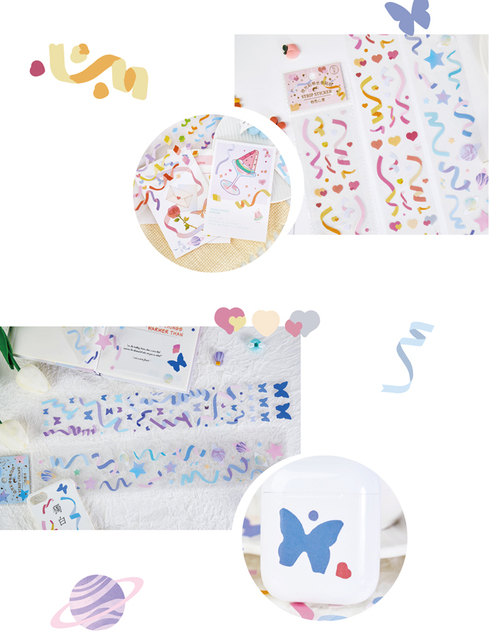 Naklejki DIY Mr.paper Ins stylowe świąteczne wzory 1 sztuk/worek różnokolorowe wstążki - Wianko - 7