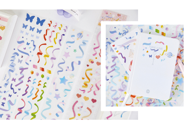 Naklejki DIY Mr.paper Ins stylowe świąteczne wzory 1 sztuk/worek różnokolorowe wstążki - Wianko - 8