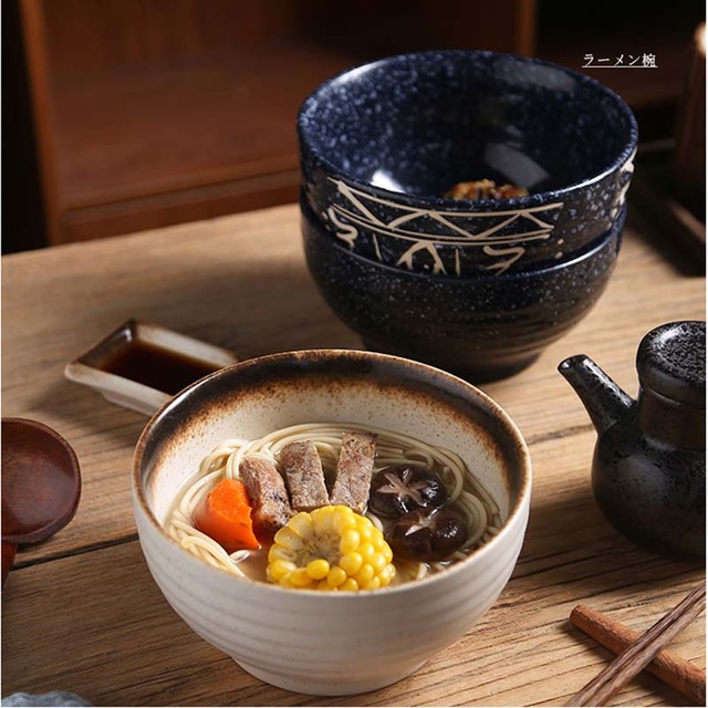 Miska do ramen FANCITY, japońska zastawa stołowa, ceramiczna, czerwona - Wianko - 6