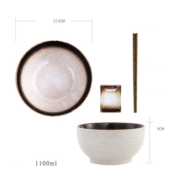 Miska do ramen FANCITY, japońska zastawa stołowa, ceramiczna, czerwona - Wianko - 1