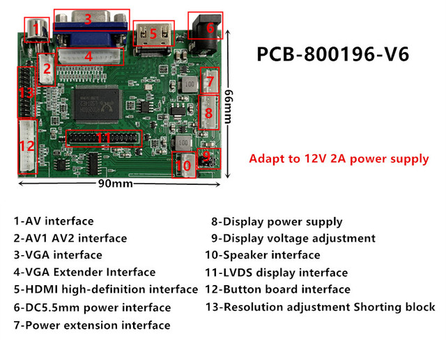Uniwersalny 7-32 calowy ekran TFT TN IPS z wsparciem dla HDMI VGA AV - Nowoczesne sterowanie dla tablic demonstracyjnych - Wianko - 3