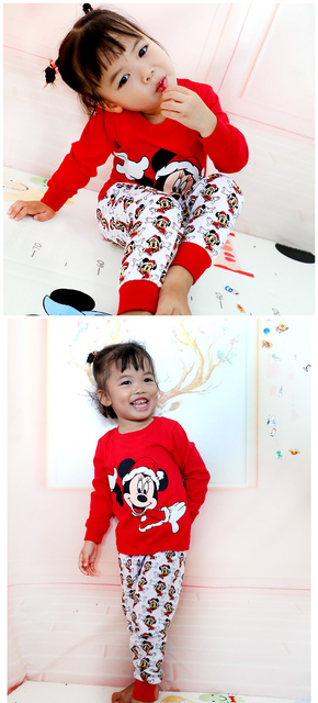 Nowe jesienno-zimowe zestawy piżam dla dziewczynek Minnie Mouse, bawełniane, 1-7 lat - Wianko - 6