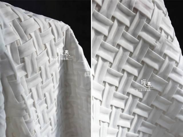Tkaniny tkane szyfonu z plisami w trójwymiarowych fałdach - idealne do DIY odzieży (80x62cm) - Wianko - 5