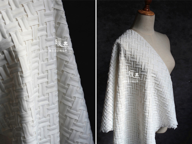 Tkaniny tkane szyfonu z plisami w trójwymiarowych fałdach - idealne do DIY odzieży (80x62cm) - Wianko - 4