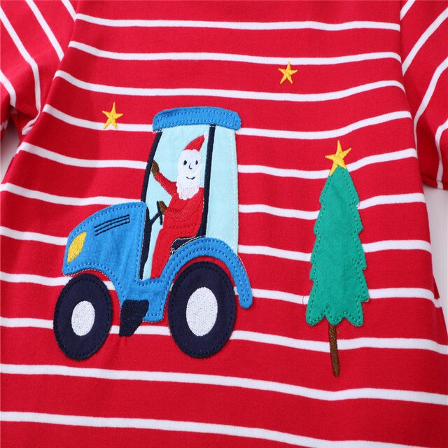 Nowy nabytek: dziecięce koszulki bawełniane z motywem świętego Mikołaja - skoki metrów, jesienne i zimowe ubrania dla dzieci - Wianko - 5