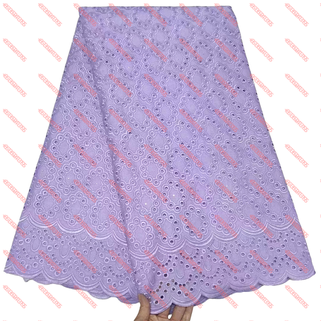 Koronka afrykańska - Tkanina haftowana, 100% bawełny, 5 jardów - Róża - Nigerijski wzór - Nowość 2021 - Tkanina do sukien TY-A9 - Wianko - 5
