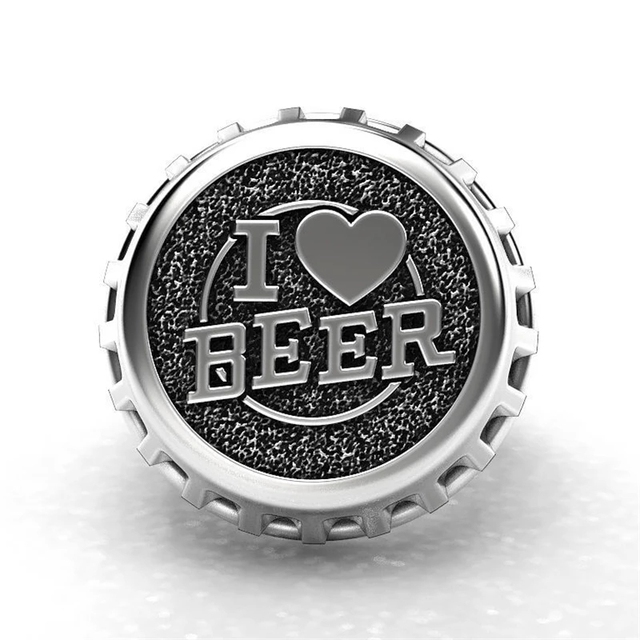 Pierścień mężczyźni Nakrętka na piwo Design Kreatywny Punk Party prezent na rocznicę Grzywny Powieść - Wianko - 2
