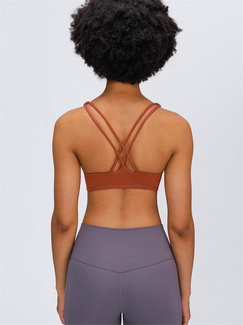 Biustonosz sportowy Nepoagym DESIRE Women Criss Cross Back – średni wpływ, wysoki dekolt, biustonosz do biegania i jogi (odpinane miseczki) - Wianko - 7