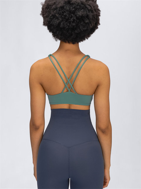 Biustonosz sportowy Nepoagym DESIRE Women Criss Cross Back – średni wpływ, wysoki dekolt, biustonosz do biegania i jogi (odpinane miseczki) - Wianko - 5