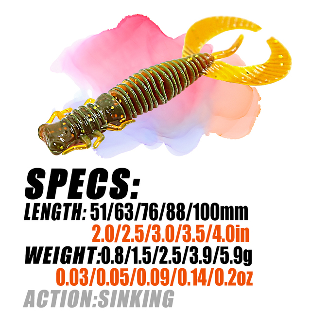 B & U Larva - miękkie przynęty, sztuczne, silikonowe woblery do jiggingu dla szczupaka, Swimbait Jigging - Wianko - 5