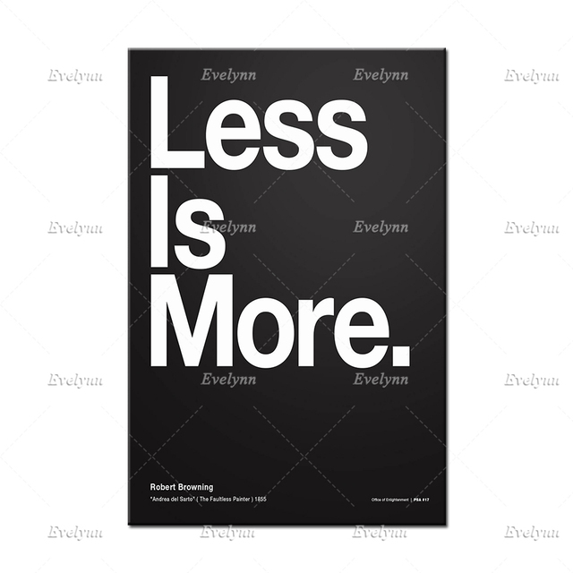 Plakat Mies Van Der Rohe Helvetica - śmieszny cytat, czarno-białe nowoczesne wydruki na płótnie do wystroju domu - Wianko - 5