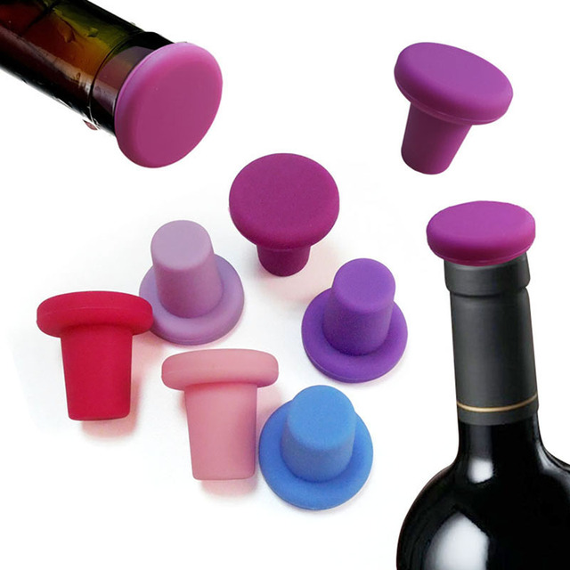 Korek do butelki wielokrotnego użytku z funkcją otwieracza - 6 kolorów - silikonowy - Barware dla domu i baru - Wianko - 2