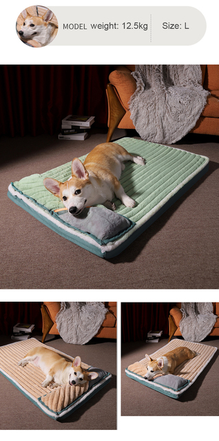 Domki, kojce i łóżka - Zimowa wyściełana poduszka HOOPET dla małych i dużych psów oraz kotów - Super miękka i wytrzymała zdejmowana mata - Wianko - 6