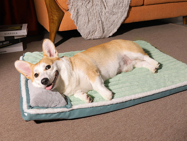 Domki, kojce i łóżka - Zimowa wyściełana poduszka HOOPET dla małych i dużych psów oraz kotów - Super miękka i wytrzymała zdejmowana mata - Wianko - 16