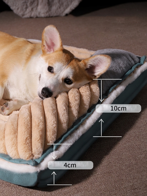 Domki, kojce i łóżka - Zimowa wyściełana poduszka HOOPET dla małych i dużych psów oraz kotów - Super miękka i wytrzymała zdejmowana mata - Wianko - 11