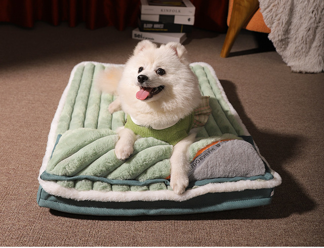 Domki, kojce i łóżka - Zimowa wyściełana poduszka HOOPET dla małych i dużych psów oraz kotów - Super miękka i wytrzymała zdejmowana mata - Wianko - 15