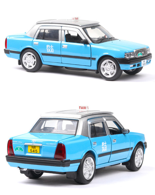 1/32 Model klasycznego samochodu Hong Kong Crown Taxi - drzwi, dźwięk i światło - Wianko - 9