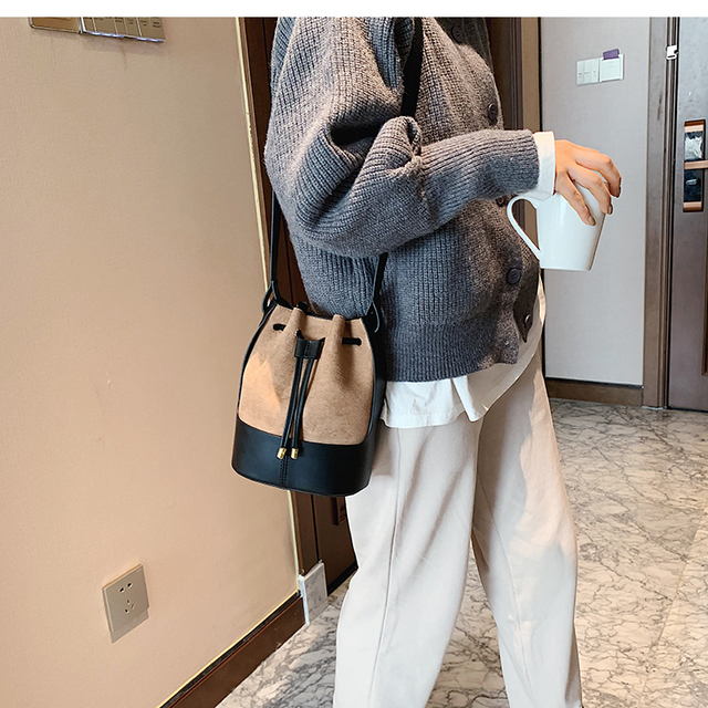 Nubukowa torebka damska z dużą pojemnością na ramię - moda 2020, wysoka jakość skóry PU - Wianko - 5