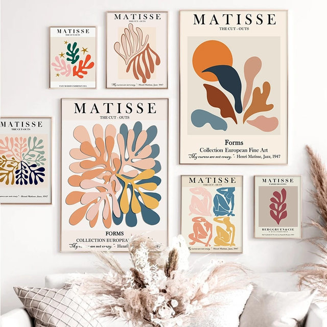 Malarstwo dekoracyjne Matisse - abstrakcyjne kwiaty na płótnie, drukowane plakaty dla salonu i domu - Wianko - 1