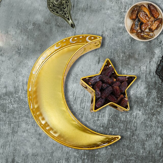 Taca do serwowania na imprezę w kształcie Księżyca i Gwiazdy Eid Mubarak - Wianko - 4