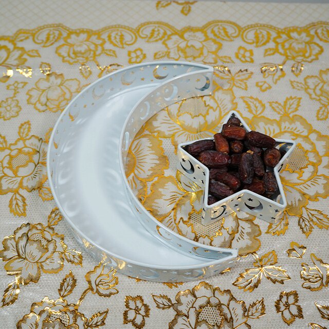 Taca do serwowania na imprezę w kształcie Księżyca i Gwiazdy Eid Mubarak - Wianko - 5