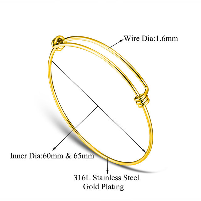 Partia 20 sztuk biżuterii DIY Charm: regulowana bransoletka ze stali nierdzewnej 50-65mm - Wianko - 6
