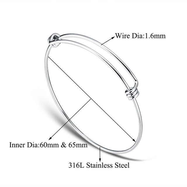 Partia 20 sztuk biżuterii DIY Charm: regulowana bransoletka ze stali nierdzewnej 50-65mm - Wianko - 2