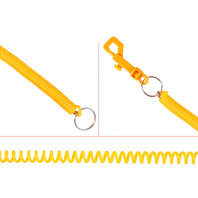 Breloczek na klucze z 3 chowanymi sprężynami cewki, elastyczna smycz na szyję, kolor żółty, biżuteryjna moda wiosna - Wianko - 6