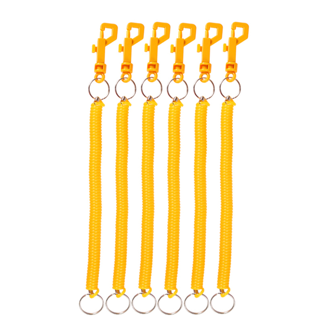 Breloczek na klucze z 3 chowanymi sprężynami cewki, elastyczna smycz na szyję, kolor żółty, biżuteryjna moda wiosna - Wianko - 5