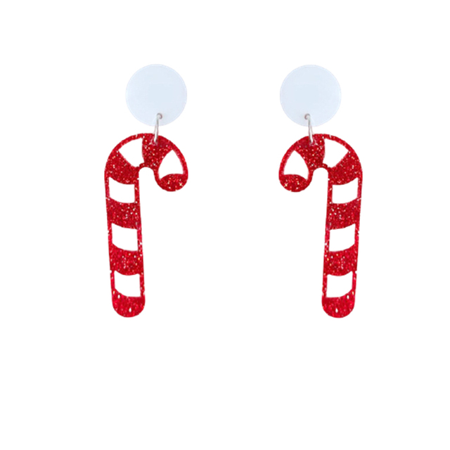 Kolczyki wiszące KUGUYS 2021 Christmas Drop dla kobiet - Gingerbread Man, czapka śniegowa, drewniana akrylowa ozdoba - Wianko - 9