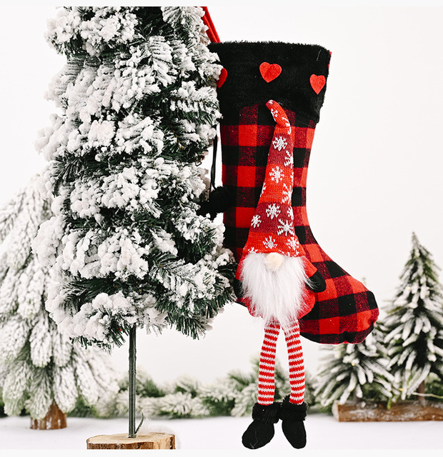 Dekoracyjna figura świątecznej skarpety Mikołaj w formie kraty - prezent festiwalowy - Wianko - 8